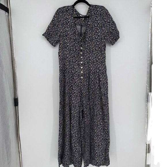 Darian Pants - Vintage Gorgeous Flower Print Wide Leg Romper